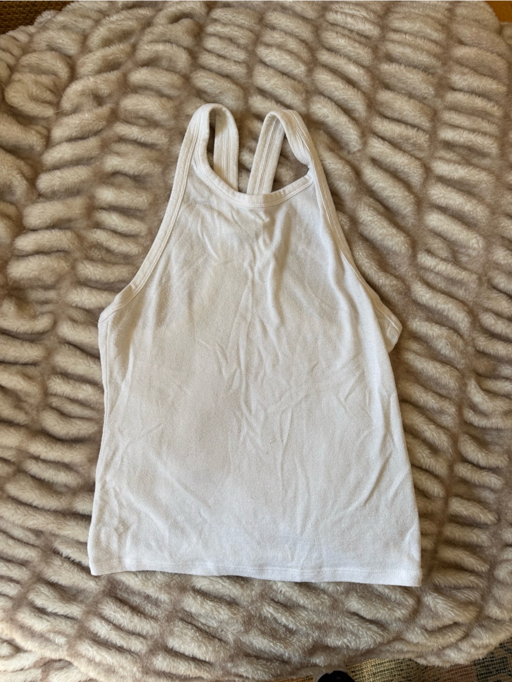 Wilfred White Ribbed Racerback tank